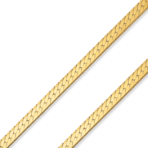 10K Solid Yellow 5.00mm-8.00mm  | Flat Herringbone Bracelets | Italian Fashions