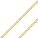 14K Real Solid Yellow or White Pave Gold 3.60mm-7.00mm Cuban Curb Concave Open Light Bracelets