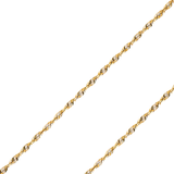 14K REAL Yellow White Gold 1.50mm-4.00mm Solid Super Light Rope Diamond Cut Chain