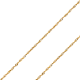 14K REAL Yellow White Gold 1.50mm-4.00mm Solid Super Light Rope Diamond Cut Chain