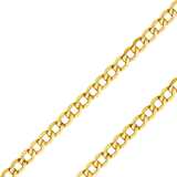 14K REAL Yellow White Pave Gold 2.00mm-10.90mm Hollow Bevelled Curb Diamond Cut Cuban Chain