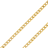14K REAL Yellow White Pave Gold 2.00mm-10.90mm Hollow Bevelled Curb Diamond Cut Cuban Chain