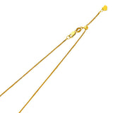 14K Yellow Gold Solid Diamond-Cut 0.8 mm Square Wheat Adjustable Chain with Lobster Clasp