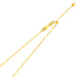 14K Yellow Gold Solid 1.1 mm Twisted Mirror Adjustable Chain with Lobster Clasp