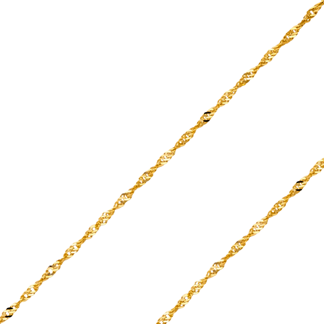 14K REAL White Gold 2.70mm-6.90mm Singapore Pendant Chain