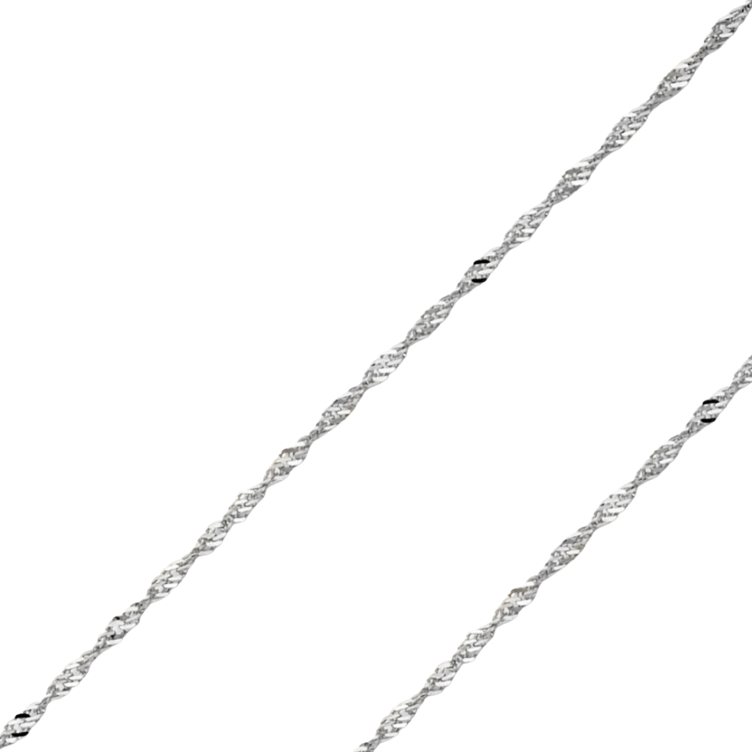 14K REAL White Gold 2.70mm-6.90mm Singapore Pendant Chain