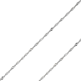 14K REAL White Gold 2.70mm-6.90mm Singapore Pendant Chain