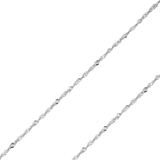 14K REAL White Gold 2.70mm-6.90mm Singapore Pendant Chain