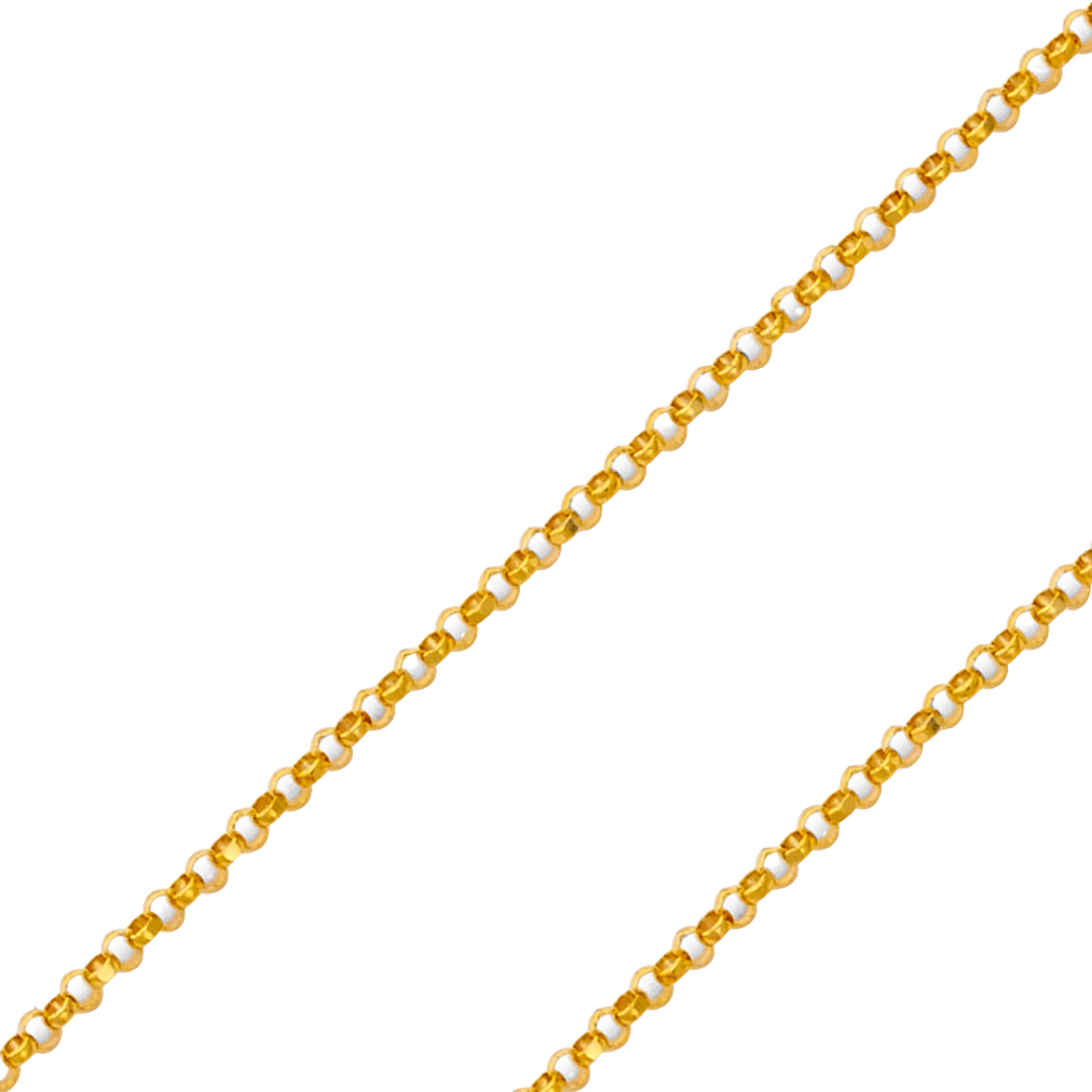 14K REAL Solid Yellow White Gold 1.20mm-2.10mm Rolo Cable Pendant Chain