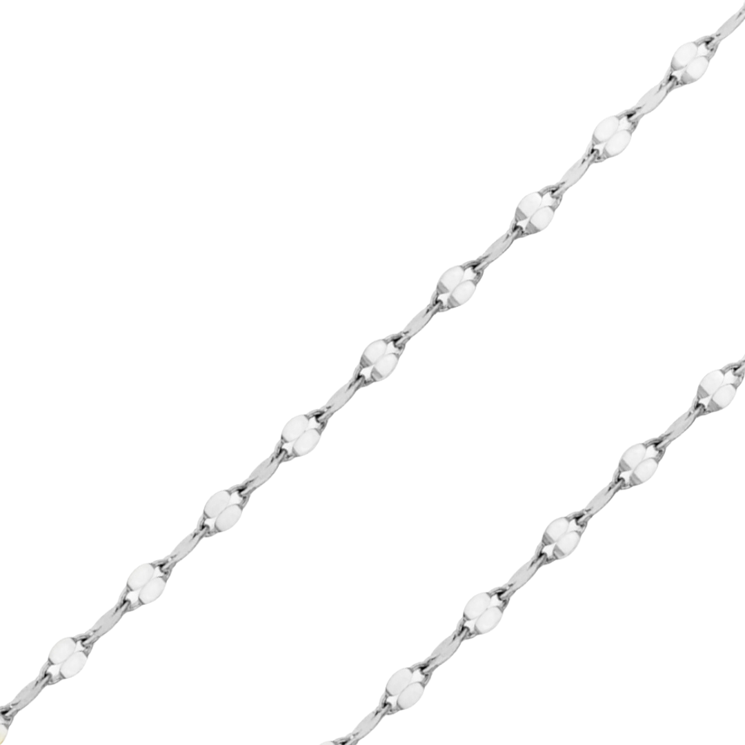 14K REAL Yellow White Tricolor Gold 1.5mm-2.0mm Stamped Mirror Diamond Cut Pendant Chain