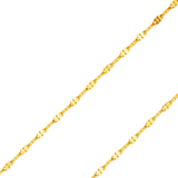 14K REAL Yellow White Tricolor Gold 1.5mm-2.0mm Stamped Mirror Diamond Cut Pendant Chain