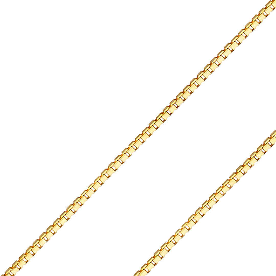 14K REAL Yellow White Gold 0.5mm-1.2mm Box Diamond Cut Pendant Chain