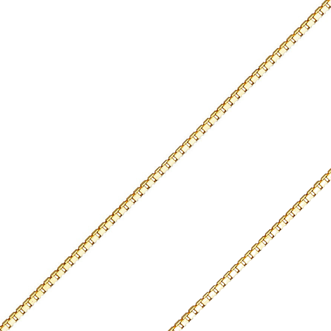 14K REAL Yellow White Gold 0.5mm-1.2mm Box Diamond Cut Pendant Chain