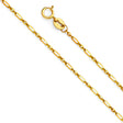 14K Yellow Gold Solid 1.2 mm Open 1+1 Chain with Spring-Ring Clasp