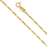 14K Yellow Gold Solid 1.2 mm Open 1+1 Chain with Spring-Ring Clasp