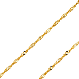 14K REAL White Gold 2.70mm-6.90mm Singapore Pendant Chain