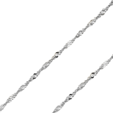 14K REAL White Gold 2.70mm-6.90mm Singapore Pendant Chain