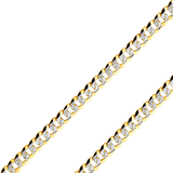 14K Real Solid Yellow Gold 2.70mm-14.00mm Curb Concave Regular Cuban Pave Gold Bracelets
