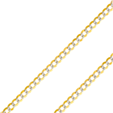 14K Real Solid Yellow or White Pave Gold 3.60mm-7.00mm Cuban Curb Concave Open Light Bracelets