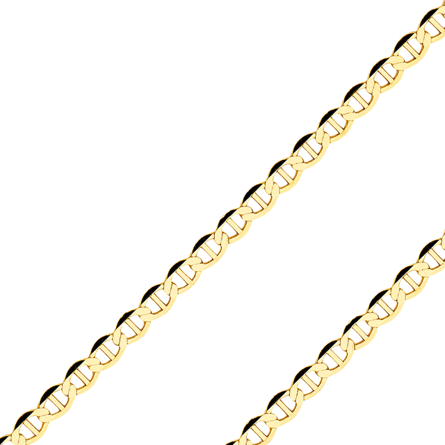 14K REAL Yellow OR White Pave Gold 1.50mm-7.70mm Diamond Cut Flat Mariner Chain