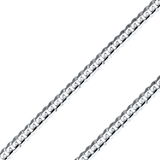 14K REAL White Gold 2.70mm-6.90mm Curb Cuban Concave Regular Diamond Cut Chain