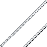 14K REAL White Gold 2.70mm-6.90mm Curb Cuban Concave Regular Diamond Cut Chain