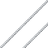 14K REAL White Gold 2.70mm-6.90mm Curb Cuban Concave Regular Diamond Cut Chain