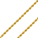 14K REAL Yellow Gold 1.20mm-7.80mm Solid Regular Rope Diamond Cut Chain