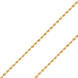 14K REAL Yellow Gold 1.20mm-7.80mm Solid Regular Rope Diamond Cut Chain
