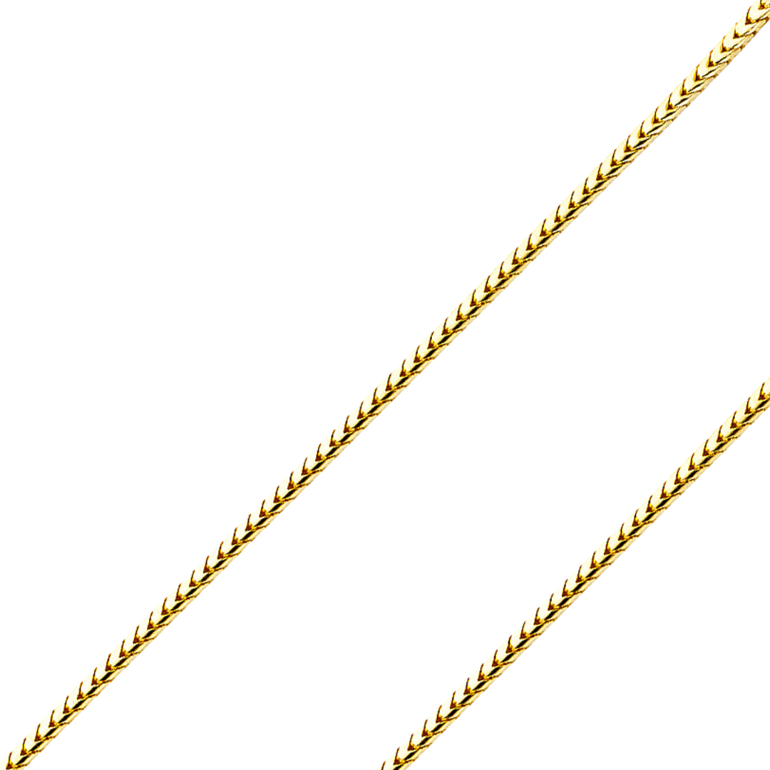 14K REAL Yellow Gold 1.60mm-3.30mm Solid Roundish Franco Diamond Cut Chain