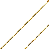 14K REAL Yellow Gold 1.60mm-3.30mm Solid Roundish Franco Diamond Cut Chain