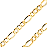 14K REAL Yellow Gold 2.10mm-8.40mm Hollow Chains Bevelled Figaro 3+1Diamond Cut Chain