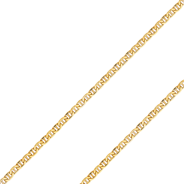 14K REAL Yellow White Pave Gold 2.40mm-6.20mm Hollow Bevelled Mariner Diamond Cut Chain