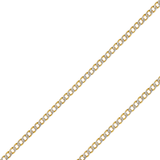 14K REAL Yellow White Pave Gold 2.00mm-10.90mm Hollow Bevelled Curb Diamond Cut Cuban Chain