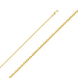 14K Yellow Gold Hollow Diamond-Cut 2.3 mm Rolo Chain