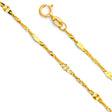 14K Yellow Gold Solid Diamond-Cut 1.4 mm Stamped Singapore Chain