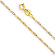 14K Two-Tone Gold Solid Diamond-Cut 1.4 mm Flat Star Snail Chain with Lobster Clasp