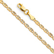 14K Yellow Gold Solid Diamond-Cut 2.1 mm Star Valentino Chain