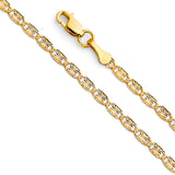 14K Yellow Gold Solid Diamond-Cut 2.1 mm Star Valentino Chain