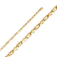 14K Yellow Gold Solid Handmade 4.1 mm Bullet Link Chain with Lobster Clasp