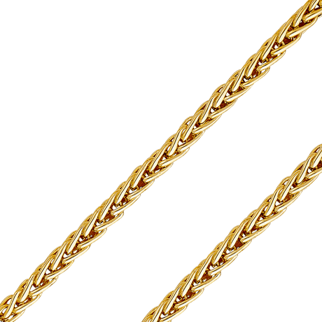 14K Yellow Gold Solid Handmade 4.5 mm Flat Wheat Chain with Lobster Clasp