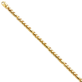 14K Yellow Gold Solid Handmade 6.1 mm Franco Chain with Lobster Clasp