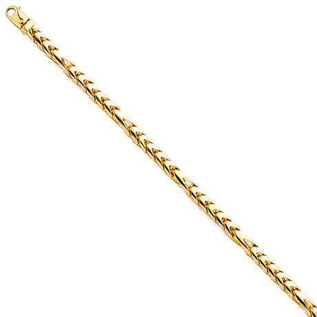 14K Yellow Gold Solid Handmade 6.1 mm Franco Chain with Lobster Clasp