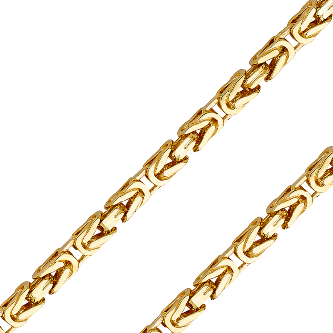 14K REAL Solid Yellow Gold 4.70mm Fancy Chain and Bracelet