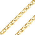 14K Yellow Gold Solid Handmade 6.6 mm Elongated Mariner Link Bracelet with Lobster Clasp