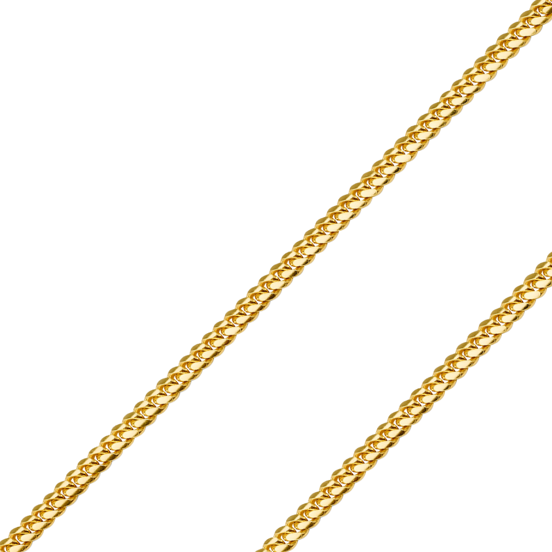 14K REAL Yellow Gold 2.20mm-9.10mm Solid Miami Cuban Chain