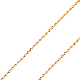 14K REAL Yellow Gold 1.90mm-4.30mm Hollow Super Light French Rope Diamond Cut Chain