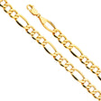 14K Yellow Gold Hollow 8.4 mm Bevelled Figaro 3+1 Bracelet
