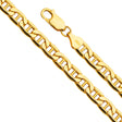 14K Yellow Gold Hollow 6.2 mm Bevelled Mariner Bracelet