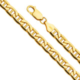 14K Yellow Gold Hollow 6.2 mm Bevelled Mariner Bracelet